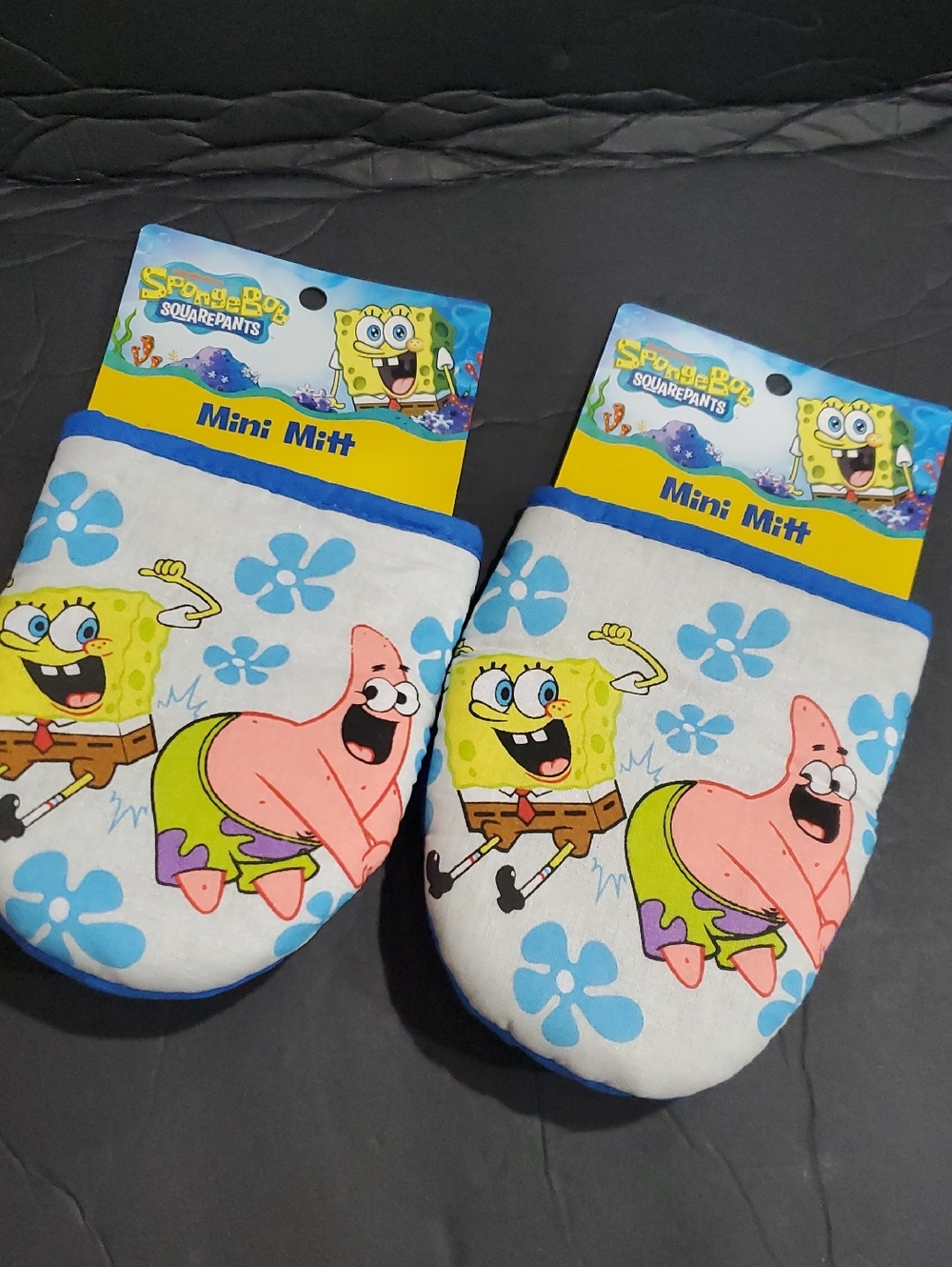 2pack Spongebob squarepants‎ Spongebob and Patrick printed blue mini oven mitts